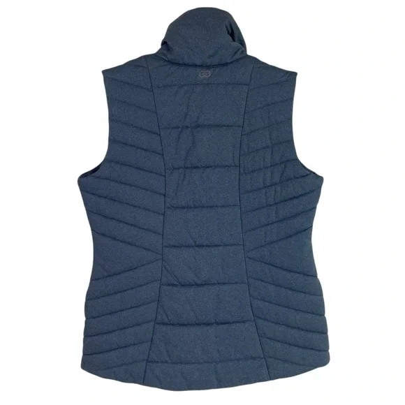 Calia Astronomical Zip High Collar Quilted Vest In Dark Ocean Size L - Picture 6 of 9